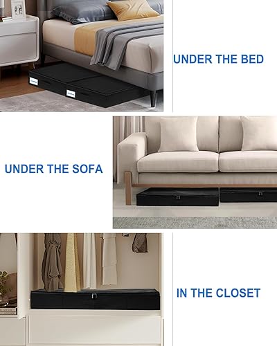 Miniatura 4 de Contenedores de almacenamiento debajo de la cama, contenedor de almacenamiento debajo de la cama de perfil bajo de 4.5 pulgadas de alto, organizador