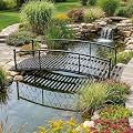 TTGIEET Metal Garden Bridge 6 FT, Durable Decorative Footbridge with Siderails Large Outdoor Bridges, Weight Capacity 660 lbs for Backyard, Creek, Lawn, Stream (6FT)
