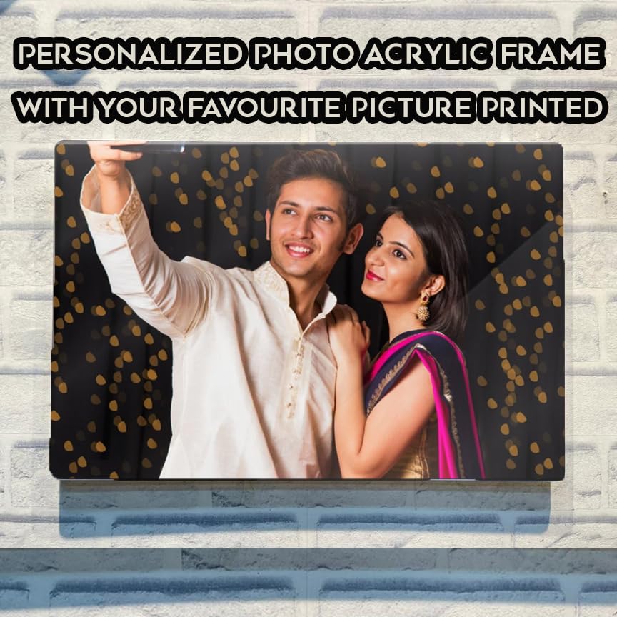 Image of SAVRI Personalized Acrylic High Definition Photo Printed Frameless Wall Art. Your Favourite Picture with Wishes. Best for Birthday, Anniversary, Home decoration, Senior. (12x18inch) 5mm thickness.