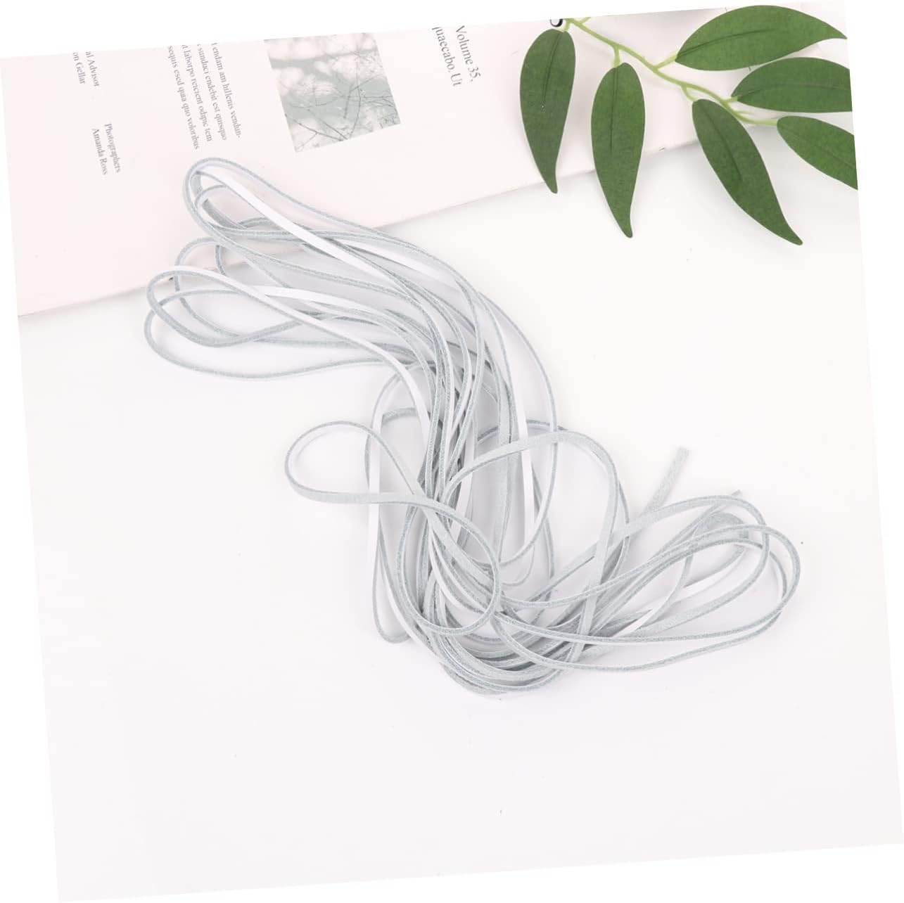 VILLCASE Meters Flat Leather Cord for Jewelry Making White Lanyard Rope for Bracelets Necklaces and Craft Projects and Flexible Jewelry Supplies