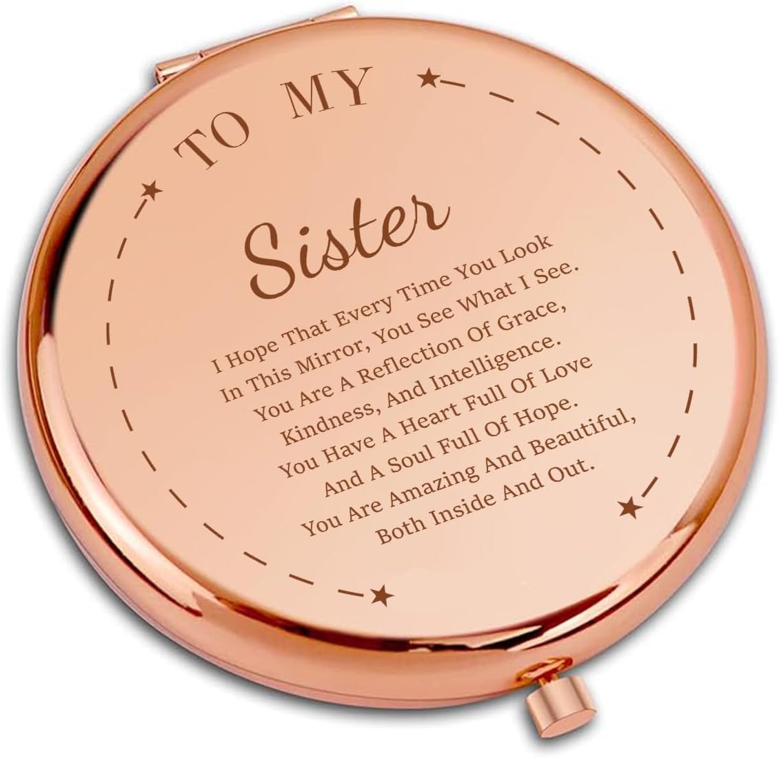 Vivajoy Mirror - Sister Sister Gifts - Sister Birthday Gifts,Compact Makeup Mirror, Gifts For Sister, Sister Gifts From Sister,Sister In Law Gifts, Soul Sister Gift For Friends