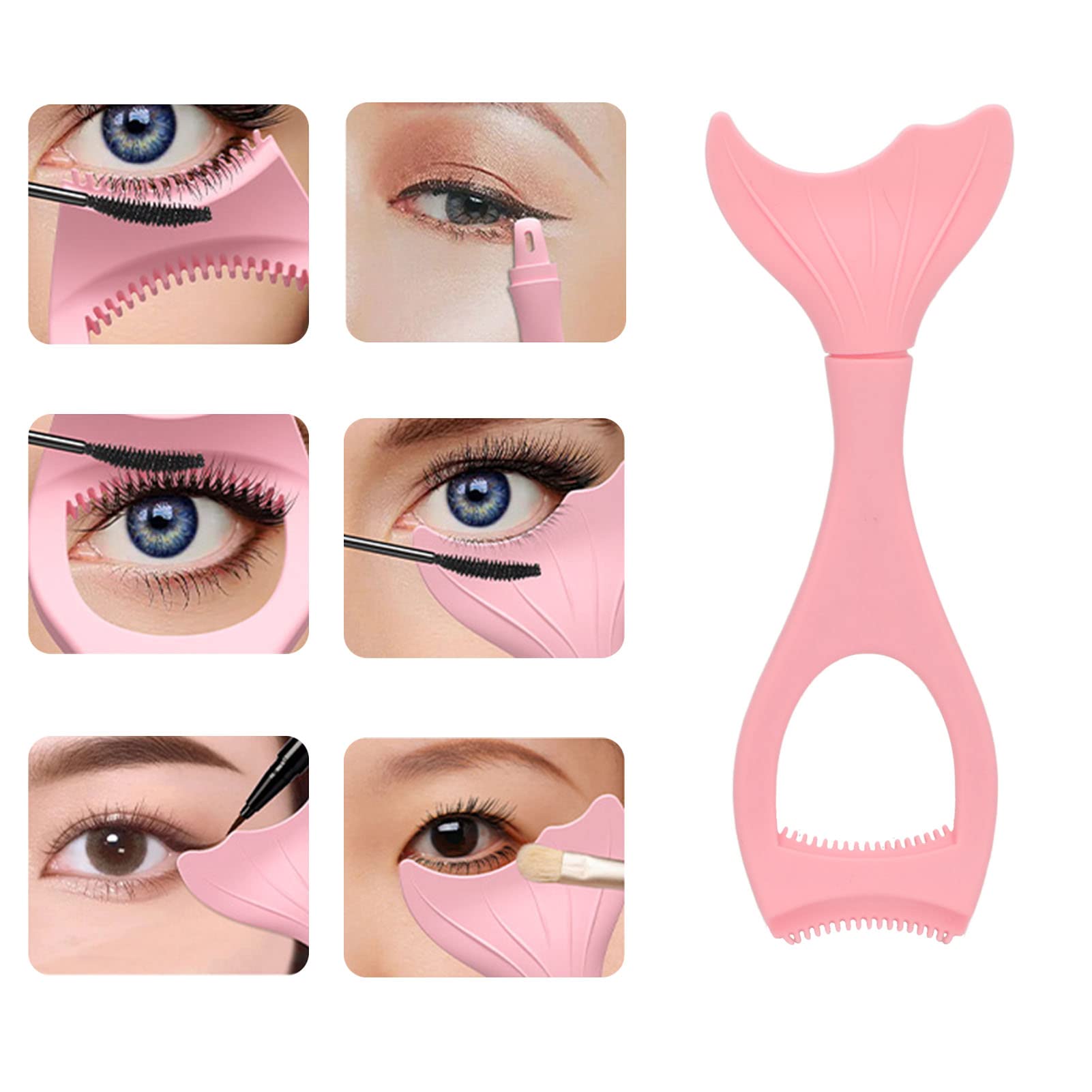 Generic Generic Plantilla de Delineador de Ojos con Alas de Silicona Multifuncional, Reutilizable, Suave, Práctica para Todo Tipo de Cara, Portátil para Viajar o Salir (GREEN) (PINK)