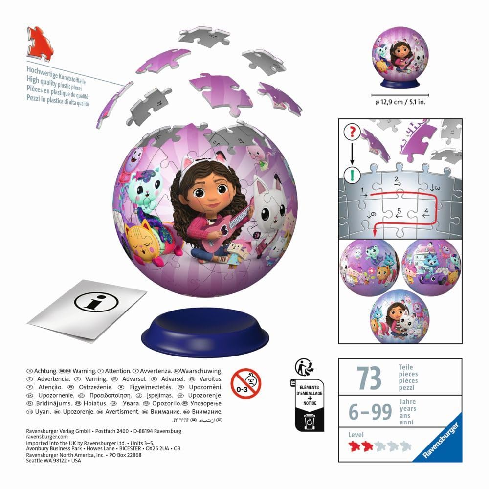 Ravensburger Puzzle 3D Kula Koci Domek Gabi
