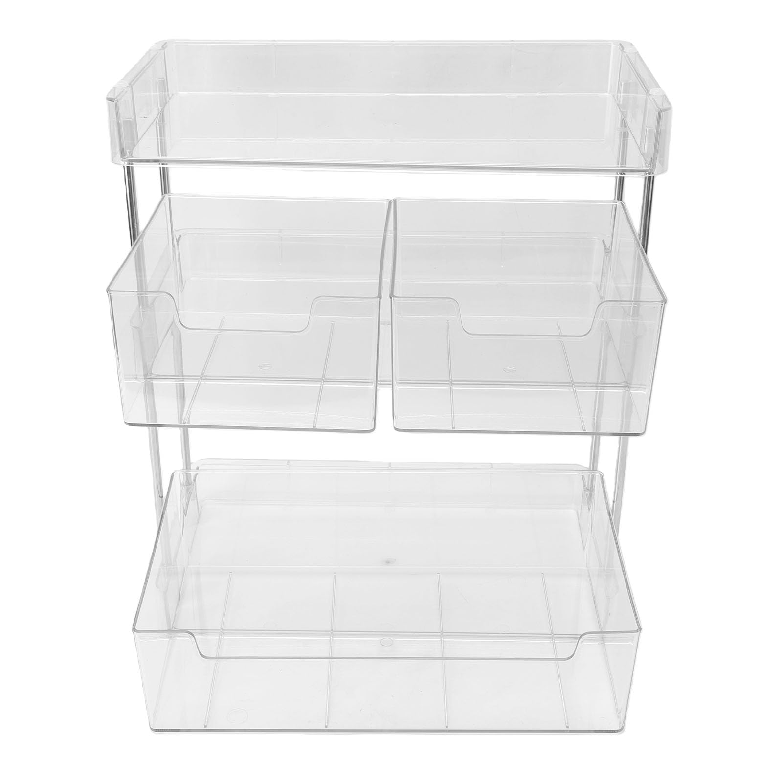 Ejoyous Organizer do Przechowywania Torebek na herbatę Przezroczysty Organizer na herbatę PET z 3-poziomowymi Szufladami Metalowa Rama 33,5 X 17 X 30 Cm Blat Kuchenny Stacja do Kawy Łazienka