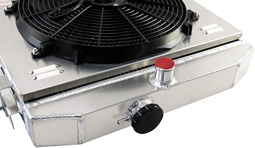 Miniatura 5 de Radiador de 3 filas para Chevy Nomad Bel Air Del Ray 1955-1957 4.3L 4.6L V8 Radiadores de aluminio + ventilador de cubierta + kits de relé de