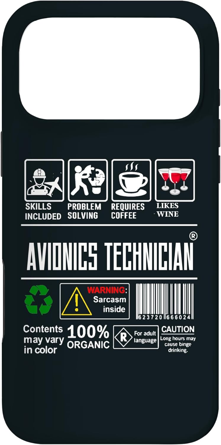 Avionics Technician Job Label Sarcasm Skills Coffee Wine Case for iPhone 17 Pro Max