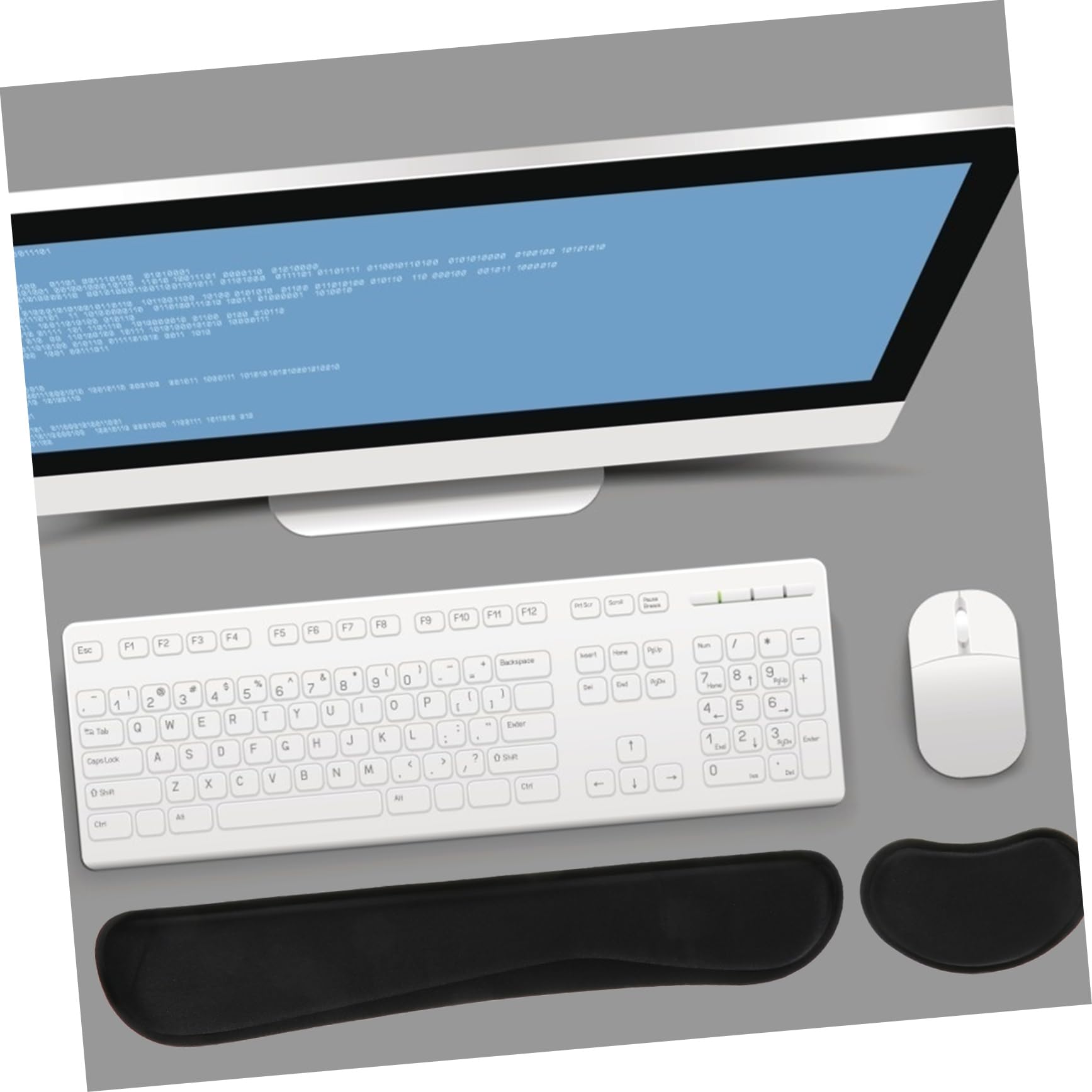 MAGICLULU 3sätze Memory Foam Handballenauflage Set Ergonomische Und Mausunterlage Für Bequemen Rutschfeste Unterseite Für Büro Und Gaming Unterstützt Handgelenke Und Verbessert Die