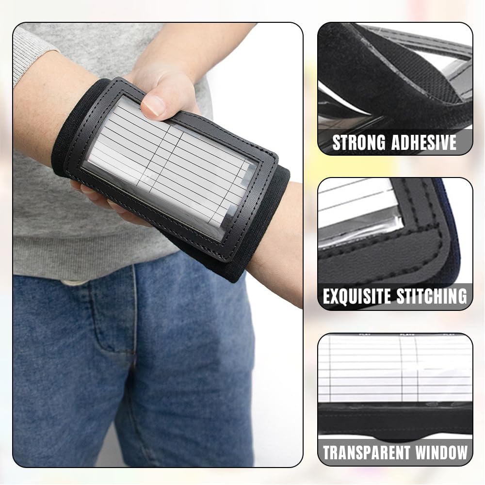 Wristband Playbook, Sports Wristband Playbook Football Play Braccialetti Giovani Quarterback Gear Professionale Allenatore da Polso Giocare a Polsini da Polso (Nero)