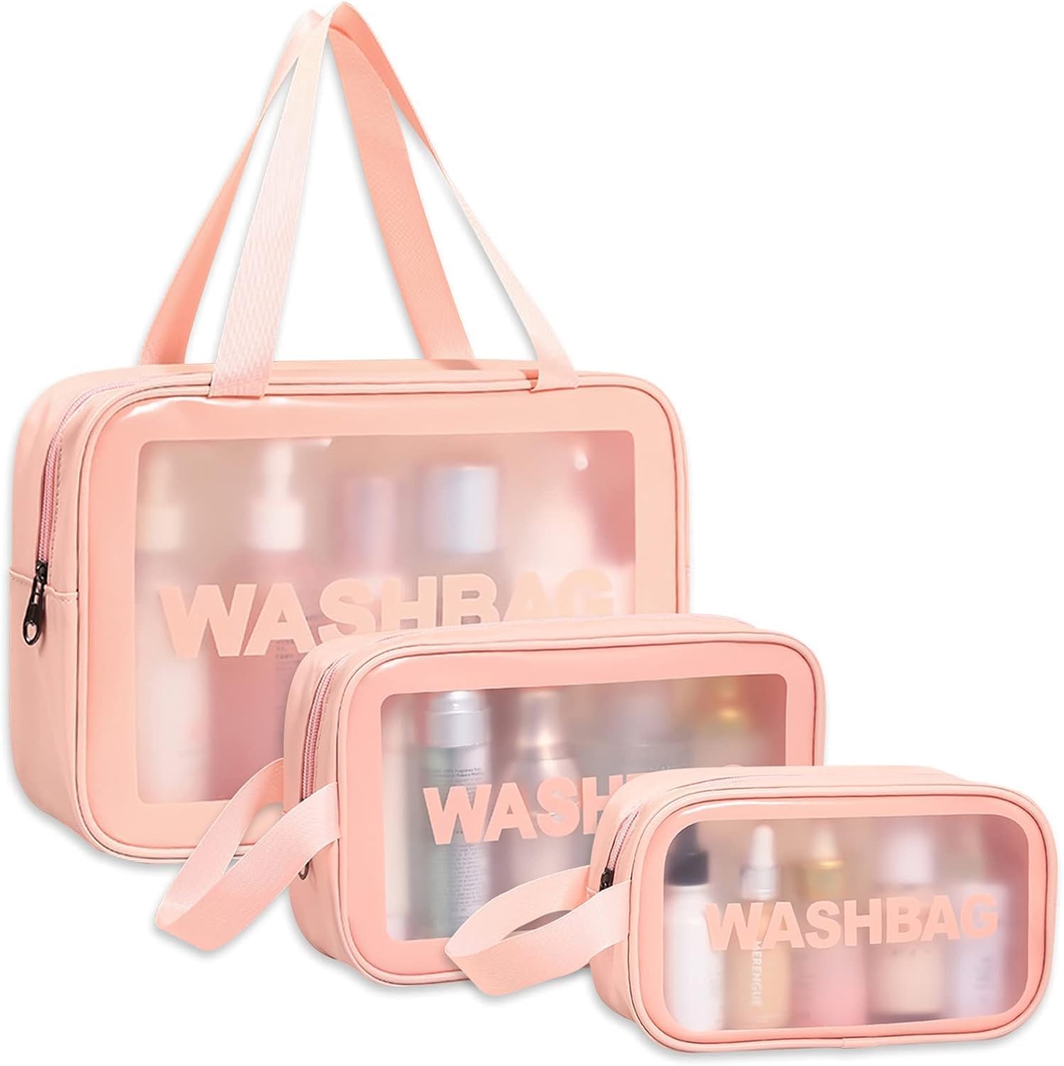 Nakrani Enterprise Wash Bag Pouch for Travel Kit Toiletry Bag Cosmetic Bag Make Up Box for Brushes,Accessories with Handle,Travel Storage OrganizerSet of 3(Sky Blue)-image-11