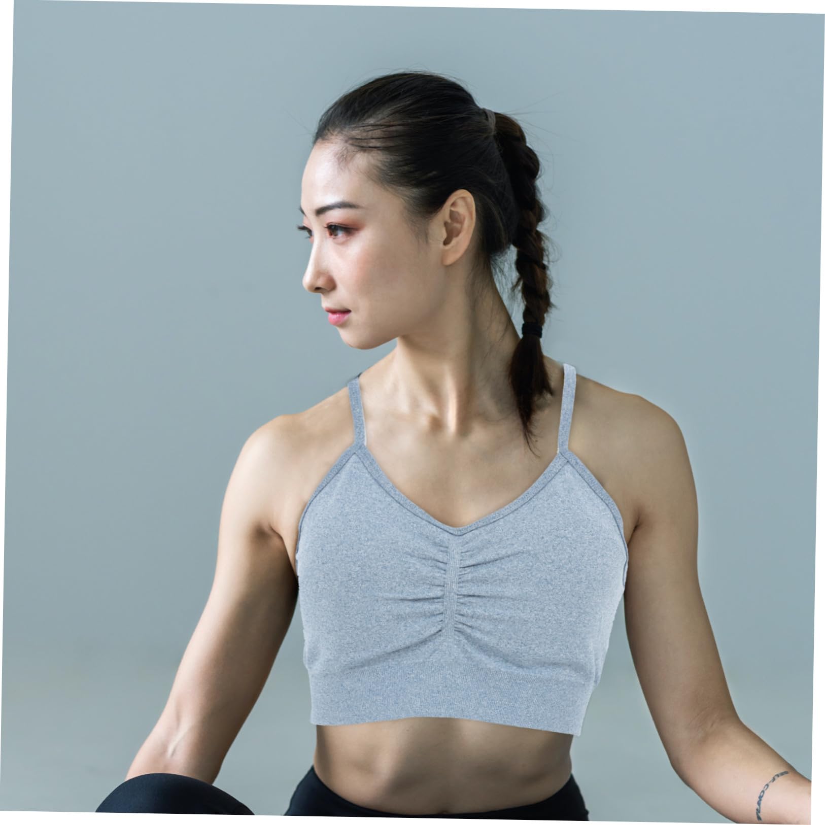 NUOBESTY Completo Yoga Donna Senza Cuciture, Leggings e Top, Vita Alta, Blu, Taglia, per Allenamento, Running e Sollevamento Pesi