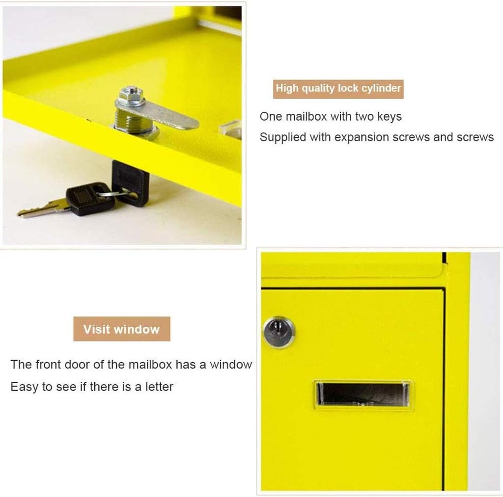 Wall Mount Lockable Mailbox,Commercial Rural Home Decorative and Office Business Mailbox