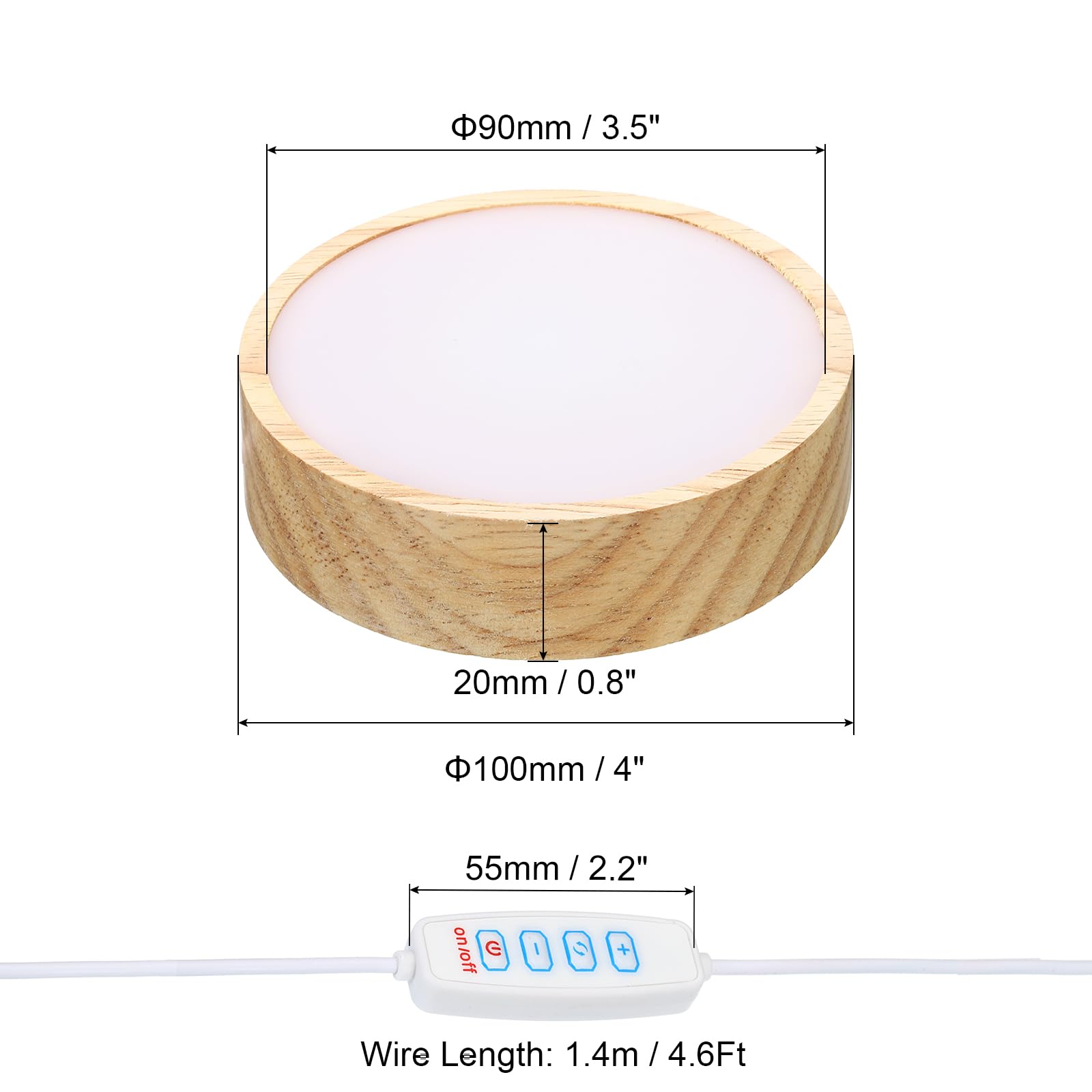PATIKIL 4 Inch Wooden LED Light Base - Image 2