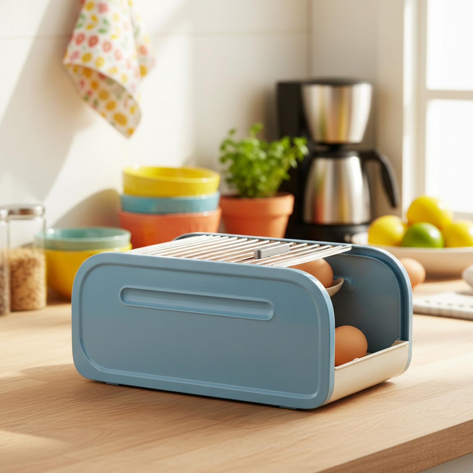 Egg Holder for Fridge – Rolling automatico a 2 strati con liding sliding, contenitore impilabile con materiale trasparente e design salvaspazio per congelatori, cucine, pantry e cabinet