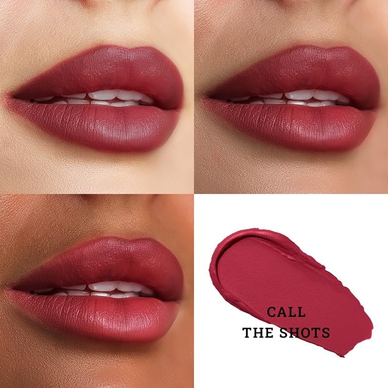Image of HD Matte Lipstick, Transfer-Proof Makeup, Call The Shots, 4.2g | Hyaluronic Acid & Marula Oil Formula, All-Day Wear, One-Glide Application With Rich Colour Payoff, Vegan & Paraben Free