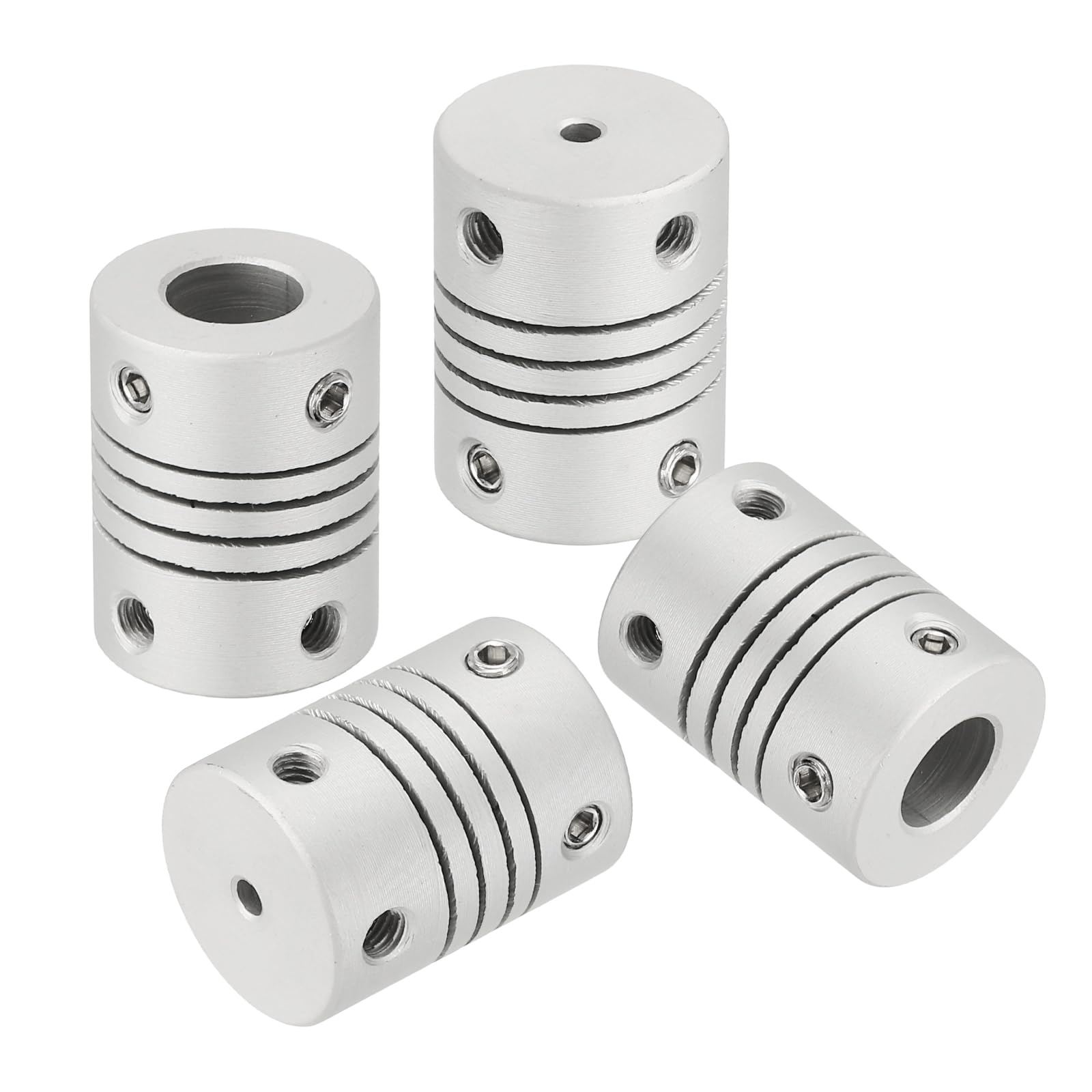 QUARKZMAN 4 Piezas De Acoplamientos Flexibles De 2mm A 7mm Conector De Junta De Aleación De Aluminio Acoplamientos De Eje Flexible Para 3D Máquina CNC Motor Guía DIY Encoder D15 X L20mm