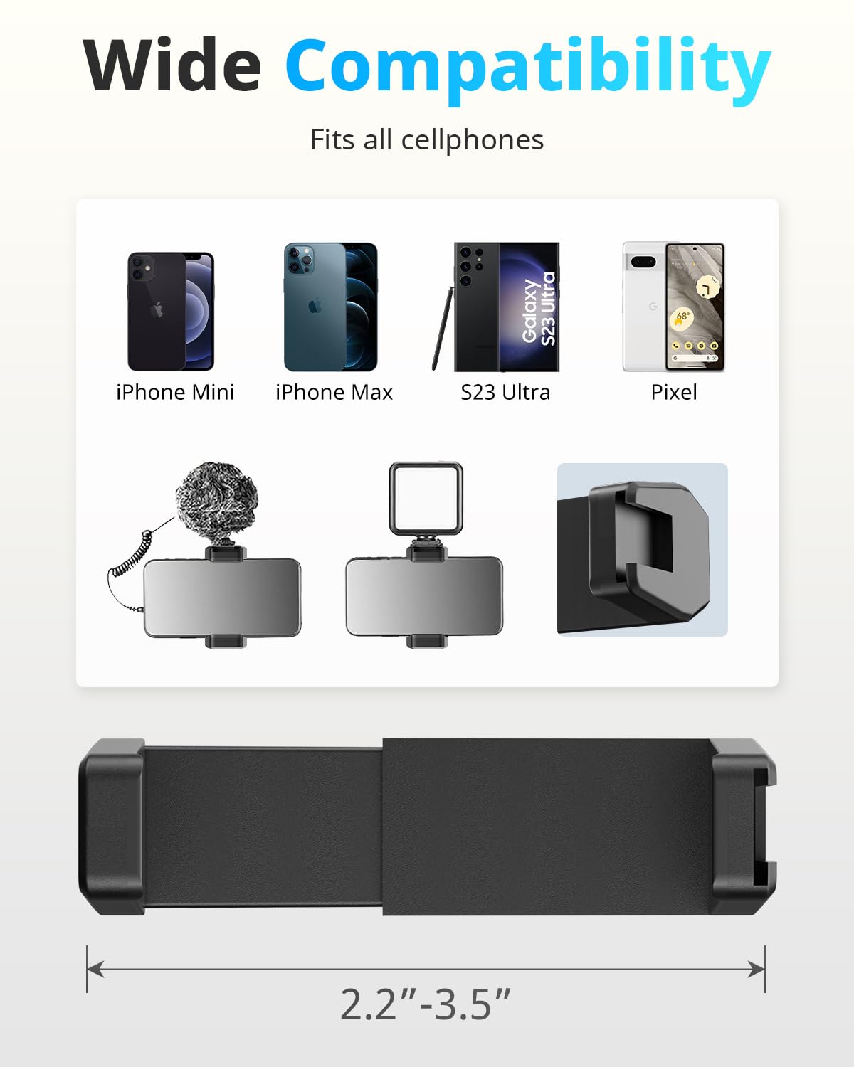 UBeesize Überkopf-Telefonhalterung, Flexibler Webcam-Arm mit Handyhalterung und Kugelkopf-Stativ für Telefon, Zeichnen, Live-Streaming, Kochen, Flache Fotografie