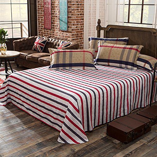 Feuilles de coton pur sergé imprimé drap plat lit simple double augmentation 200x230cm - 2