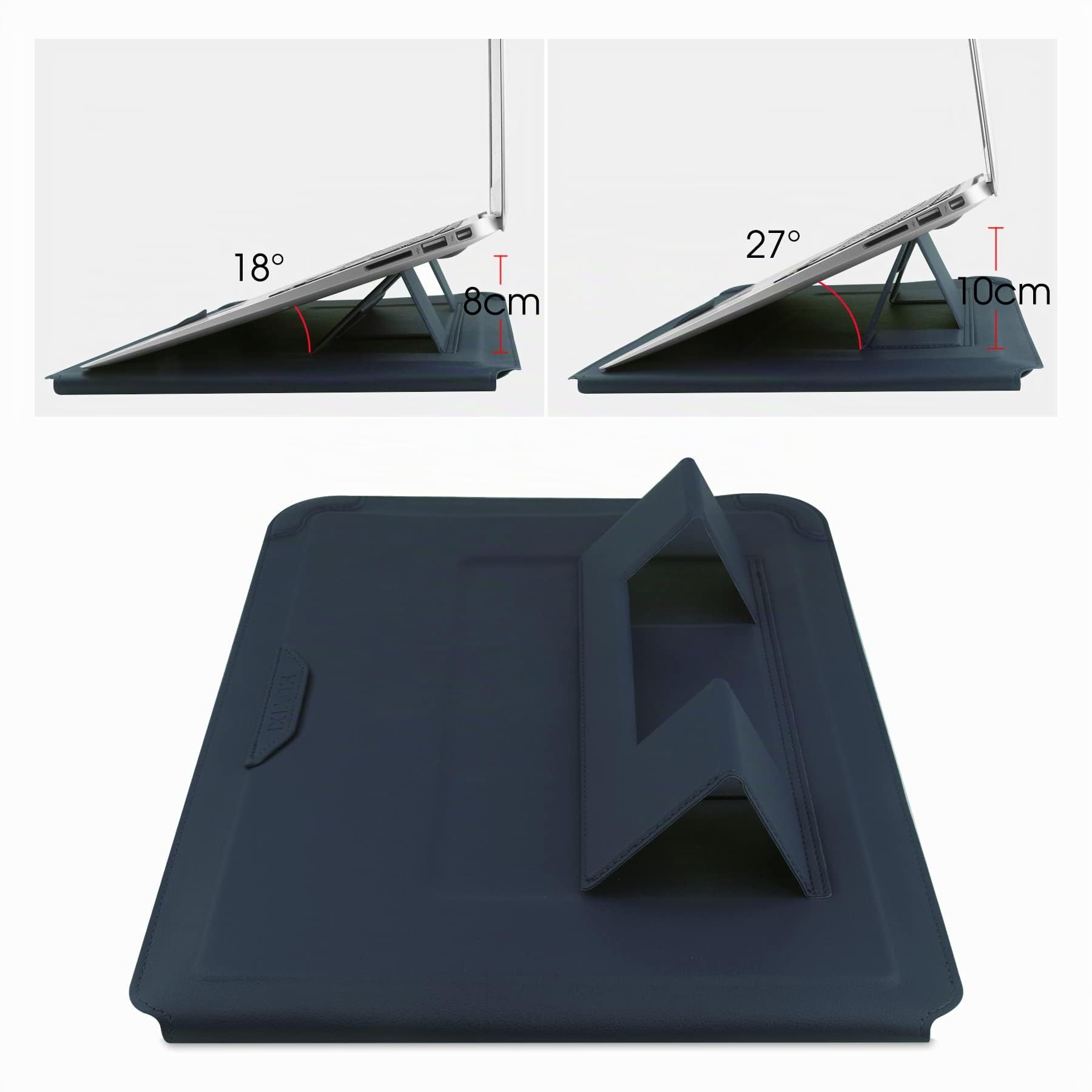 HoYiXi 15.6'' Housse pour Laptop Cuir Étui Case Compatible avec MacBook Pro 16 2021 & 2019/ASUS Vivobook 15/Huawei MateBook D15/HP 15.6" PC/MacBook Pro 15/Surface Laptop 3/Dell Lenovo IdeaPad, Bleu