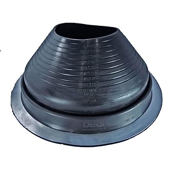 DEKTITE #8 - DF108B - Round Black EPDM Flexible Pipe Flashing, Roof Jack, Pipe Booting Flashing (for OD Pipe Sizes 7