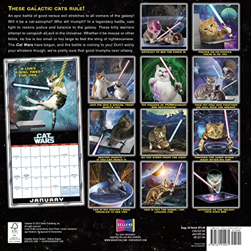 Cat Wars 2023 Wall Calendar, 16-Month Humor & Comic Calendar, 12" X 12" #TOP1