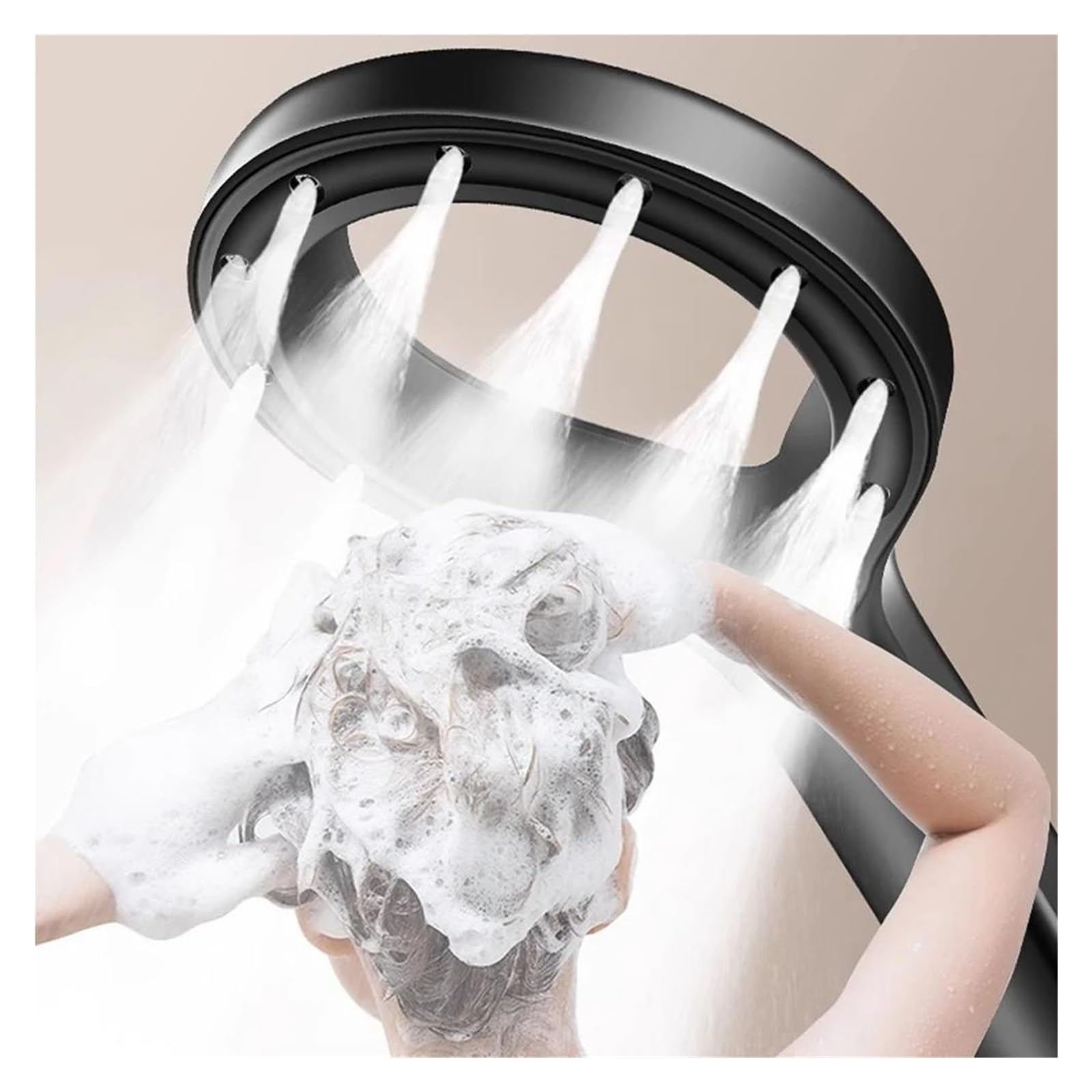 Soffione doccia ad alta pressione, soffione doccia portatile per il bagno, per risparmiare acqua in viaggio(Silver)