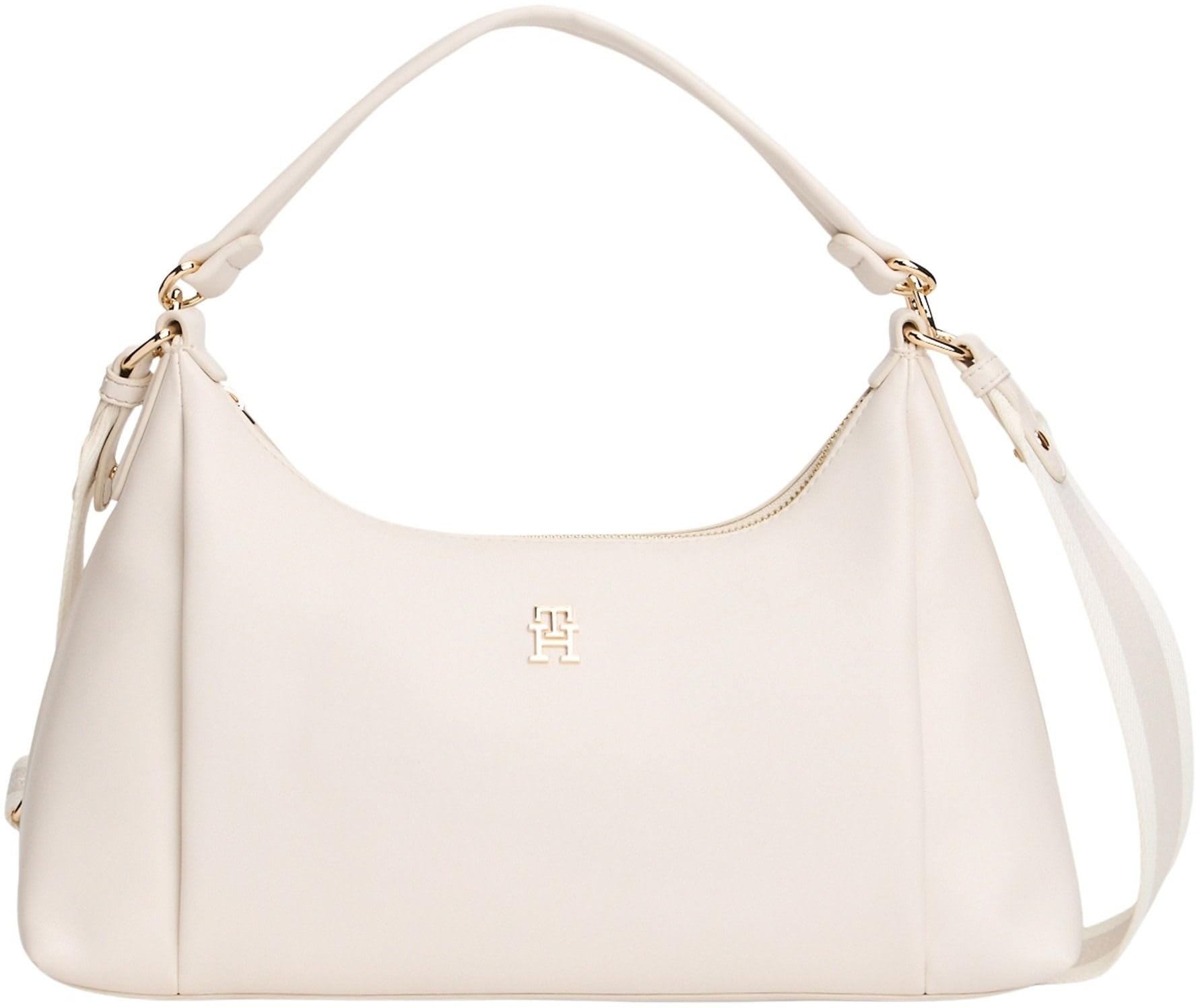 Tommy Hilfiger Women's Th Essential Shoulder Bag AW0AW18373 Shoulder Bag, BEIGE (Soft Cream), One Size