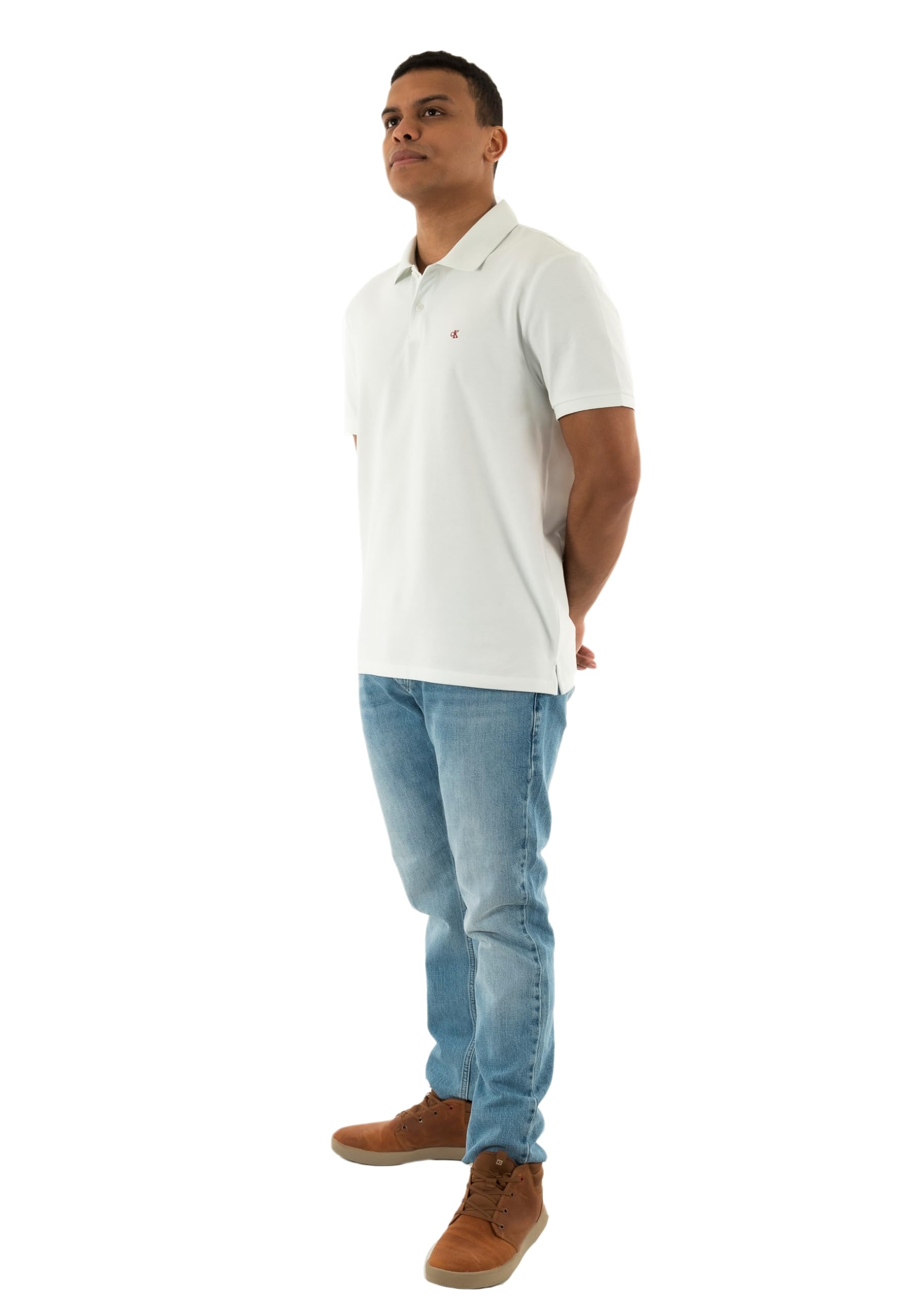 Calvin Klein Jeans Męska koszulka polo SS Casual Pique Classic LV040EM269, biała (Blanc De Blanc), M, Biały (Blanc De Blanc), M