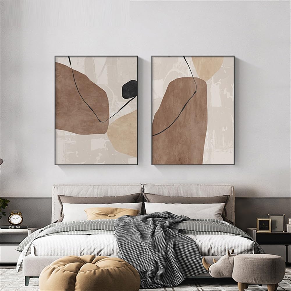 WUHBCZ Art Decor,Abstract Nordic Color Block Art Canvas Poster Print Modern Texture line Wall Paintings for Living Bedroom Office Room Hotel Decoration Pictures-40 * 50cm*2PCS (No Frame)