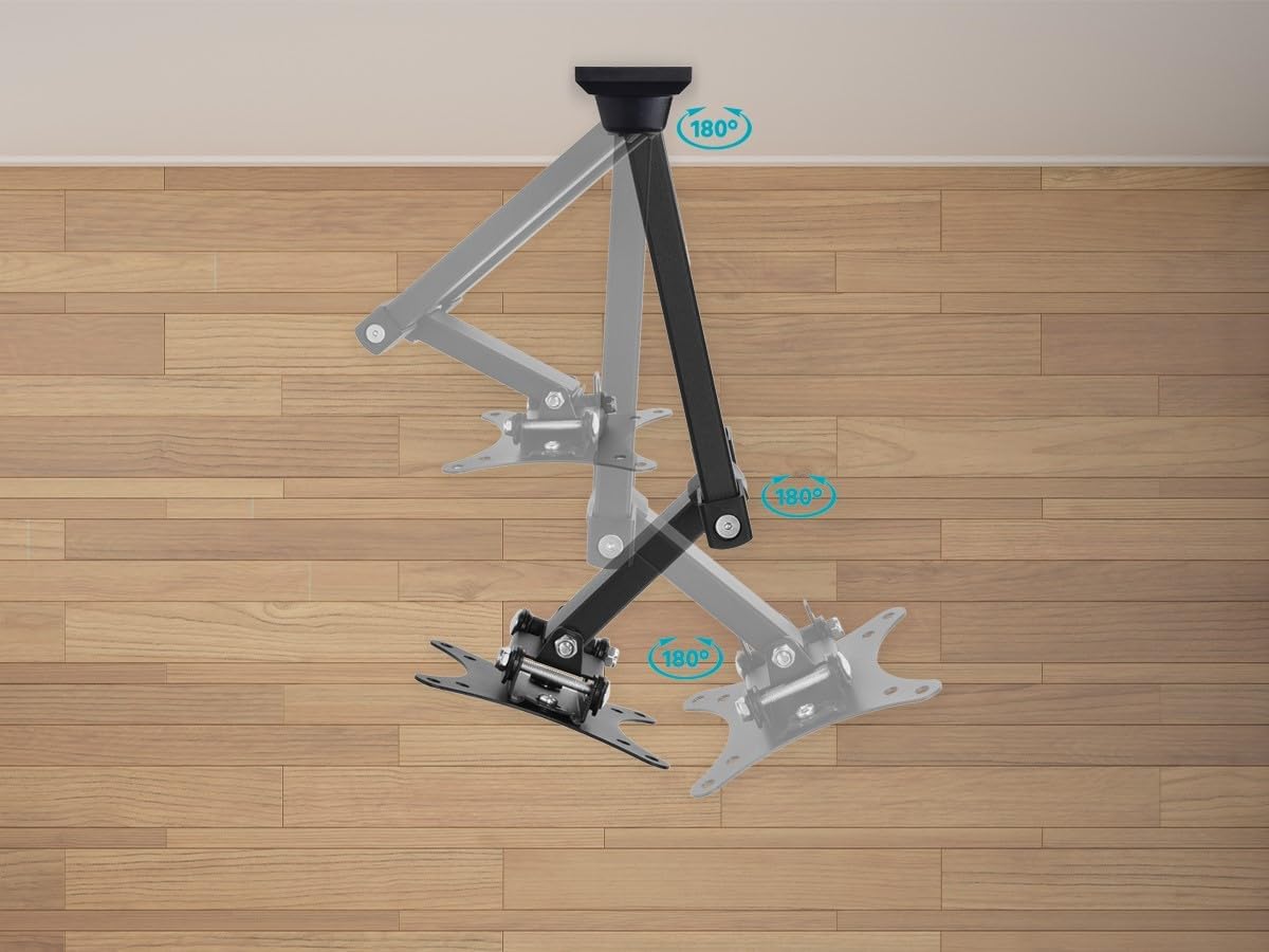 Monoprice Commercial Full Motion TV Wall Mount Bracket Extra Long Extension Range to 13" for 13" to 27" TVs up to 33lbs, Max VESA 100x100, UL Certified