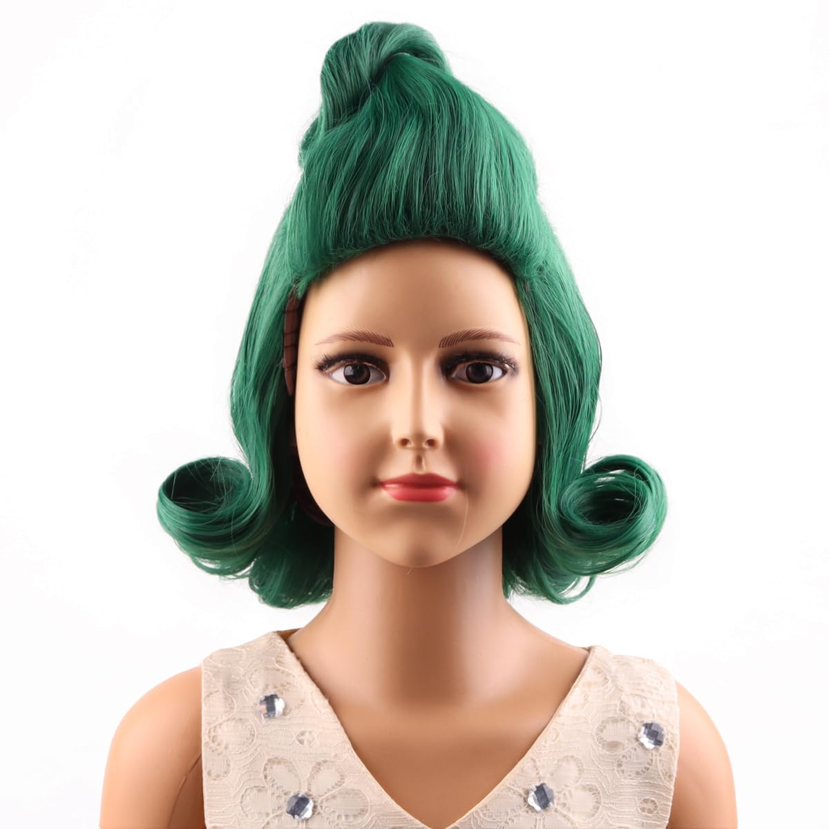 PATTNIUM Kids Child Green Wig Short Dark Green Wig Boys Cosplay Synthetic Wigs