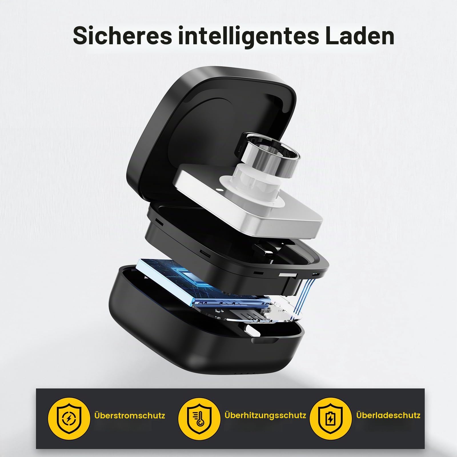 Kabellose Ladehülle für Oura Ring 4 & 3 Ladegerät, 1000 mAh tragbare Reise-Ladestation, passend für alle Ring-Gen-4- und 3-Größen, 30 Tage Laufzeit