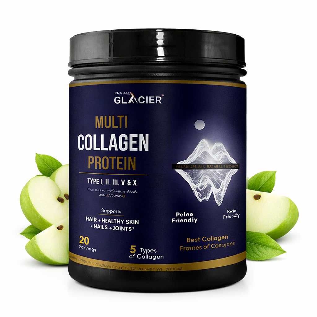 Nutrisage Glacier Multi Collagen Type I,II,III,V & X Protein Powder,MSM,Vitamin C - Supports Joints, Skin and Nails 200 gm - Pack of 1-image-24