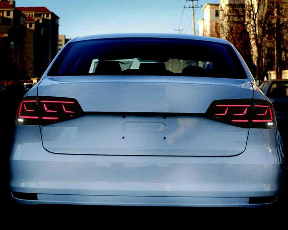 Feu Remorque Feux Arrière Ensemble De Feux Arrière LED Pour VW Pour Jetta 2015 2016 2017 2018 MK6 Démarrage Animation Indicateur Séquentiel Ac(Rouge)