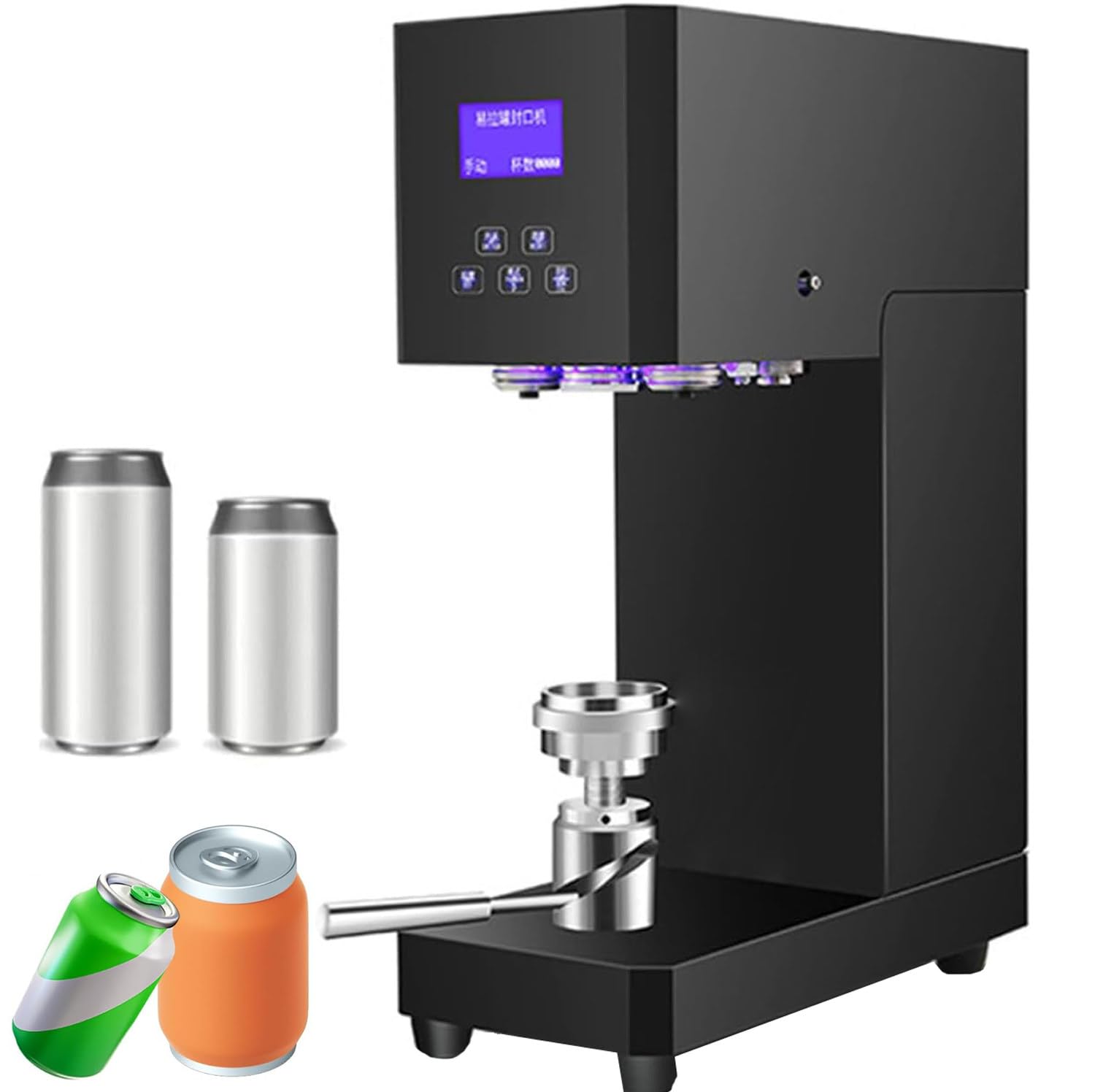 Macchina Sigillatrice Automatica per Lattine, Macchina Sigillatrice Elettrica per Lattine da 370 W, Sigillatrice per Lattine di Latta Calibro 55 Mm Black