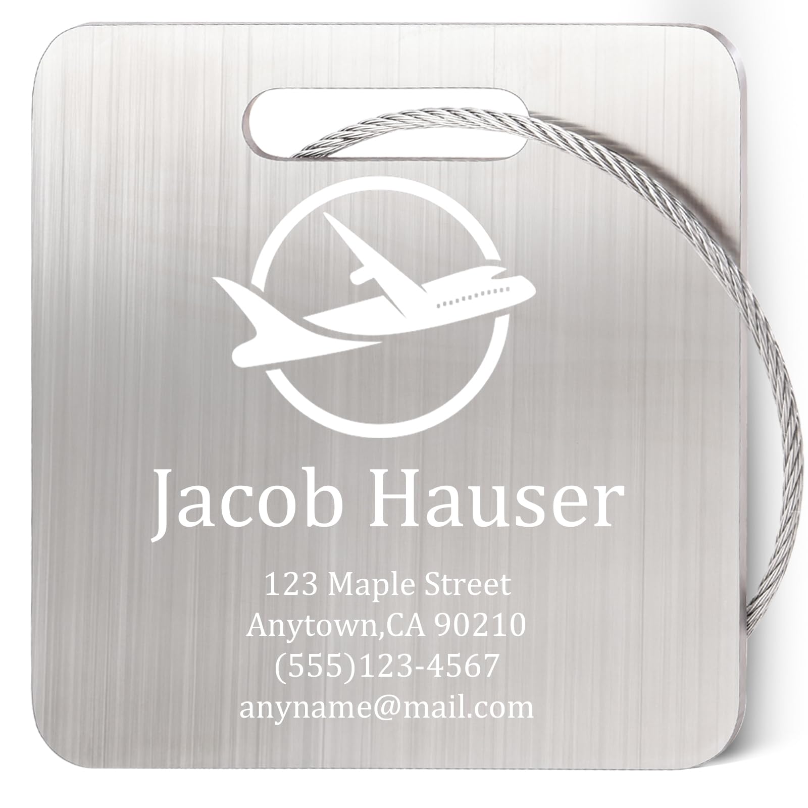 Luggage Tags for suitcases Tags Pack of 1 Personalized Luggage Tags Double Sided Laser Engraving Metal Luggage Tag and Stainless Loops Customizable