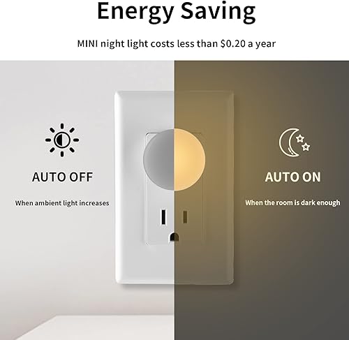 Miniatura 5 de Luz nocturna ajustable de 3 CCT, mini luces LED regulables por la noche, sensor automático del atardecer al amanecer, luces blancas cálidas suaves