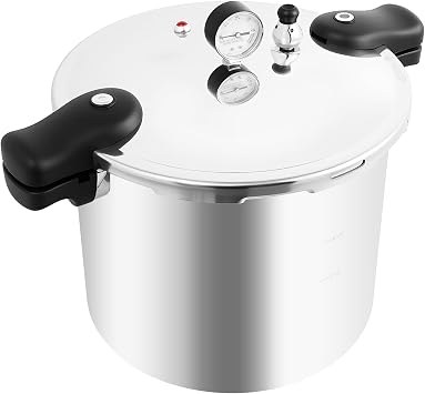 Pressure Cooker, 23 Qt Thickened Explosion-Proof Pressure Canner, Explosion-Proof Cookware, Rotating Lock/Unlock Lid, Anti-Scald Handle, for Apartment, Camping, Motor Homes, and Backpacking