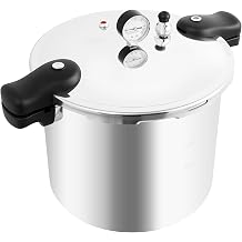 Pressure Cooker, 23 Qt Thickened Explosion-Proof Pressure Canner for Home | Large Capacity Aluminium Alloy Pressure Cooker, with Gauge Release Valve, Anti Scald Handle for Family Kitchen Backpacking