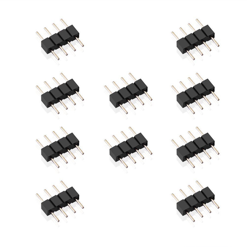 10er Pack 4 polos Pin | embrague | conectores | enchufe | pines de soldadura para la tira del RGB LED SMD 5050 3528