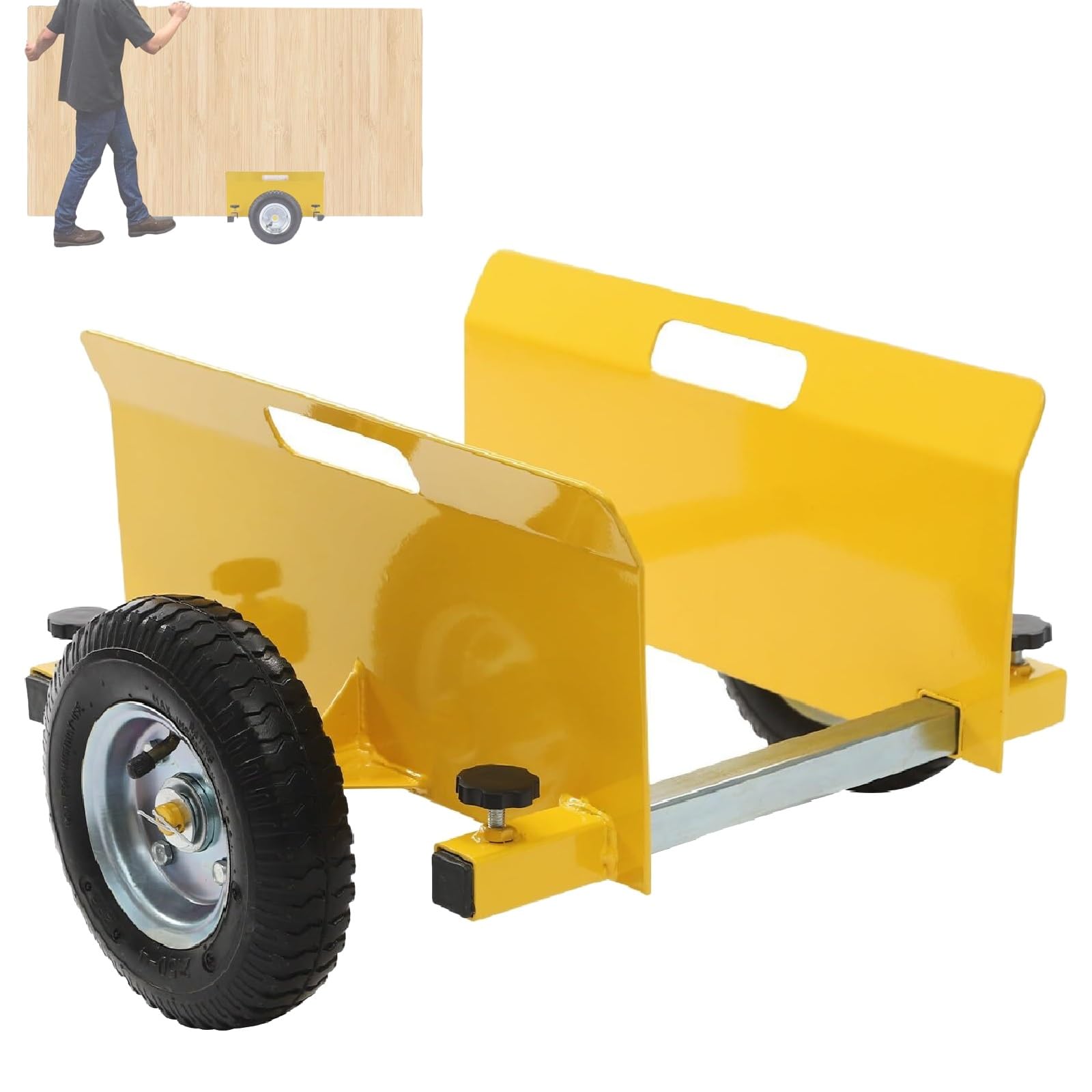Carrello resistente a 2 ruote con ruote in gomma da 20,3 cm, regolabile per un facile trasporto di lastre e lastre per cartongesso, supporta fino a 270 kg