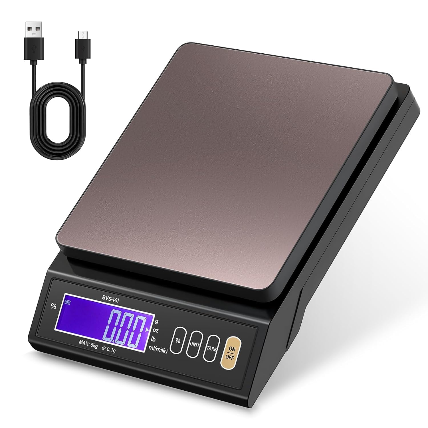 Bonvoisin 10 lb Baking Scale 0.1 Gram Accuracy with Percentage Weighing Function, Weigh in Grams, Pounds and Ounces, Digital Scale for Kitchen, Ideal for Candle, Soap and Sourdough Bread Making