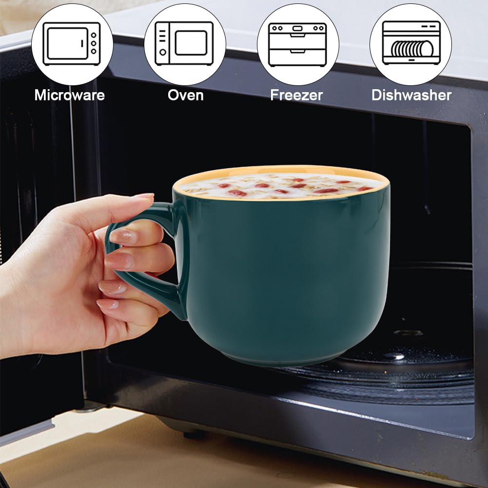 Tazza Grande In Ceramica Da 600ml - Per Caffè, Cereali E Zuppe, Design Moderno, Lavabile In Lavastoviglie - Foto 9