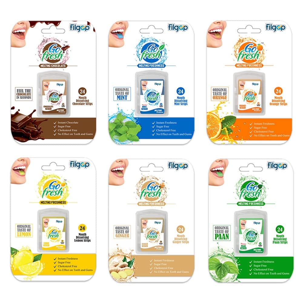 Buy Filgap Go Fresh Mouth Freshener Strips Flavoured for fresh breath, Sugar Free strips