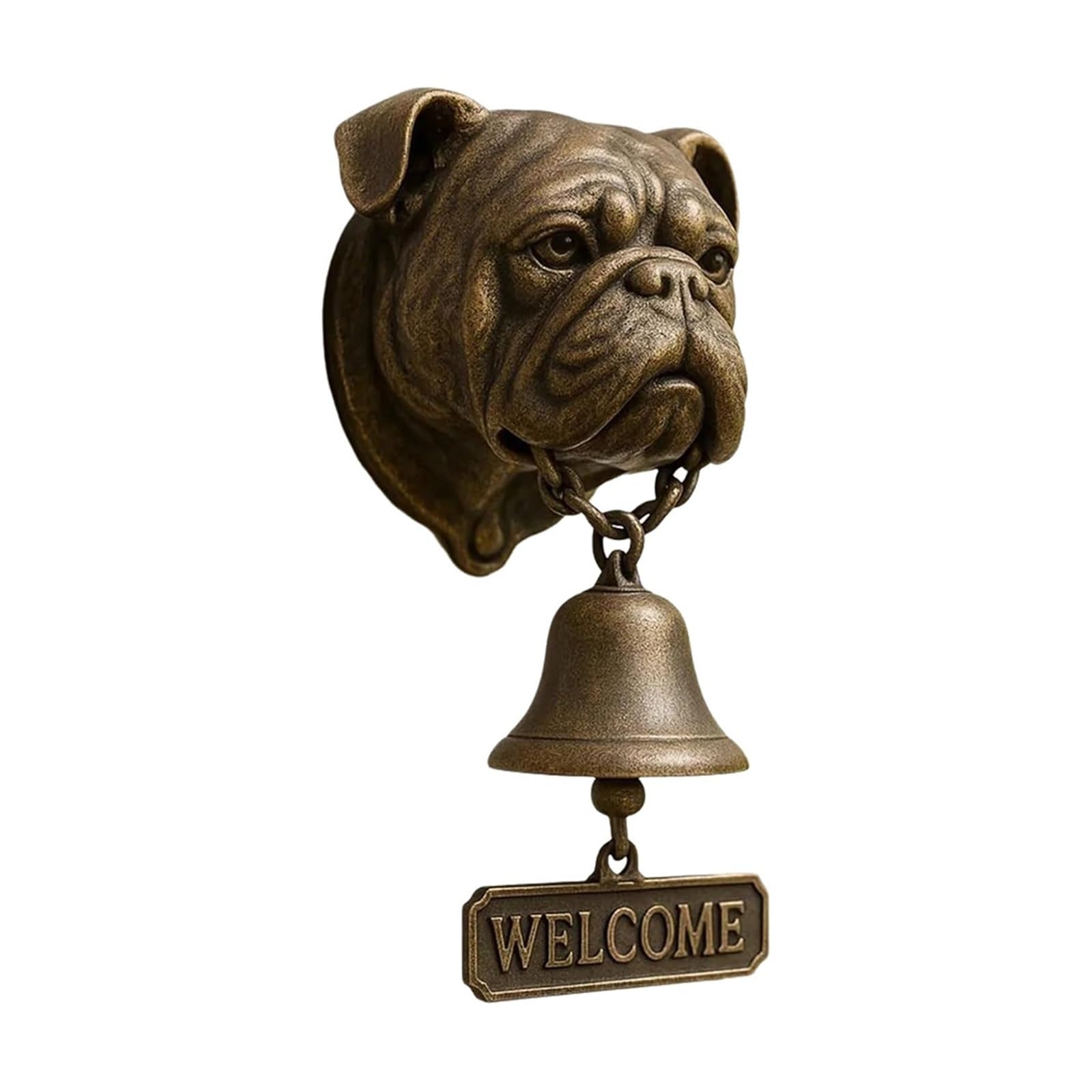 RTBVGHJIK Wall-mounted Retro Pug Decorative Doorbell Vintage Dog Welcome Door Bell Chime Puppy Head Shopkeeper For Home Office For Porch, Garden, Front Door