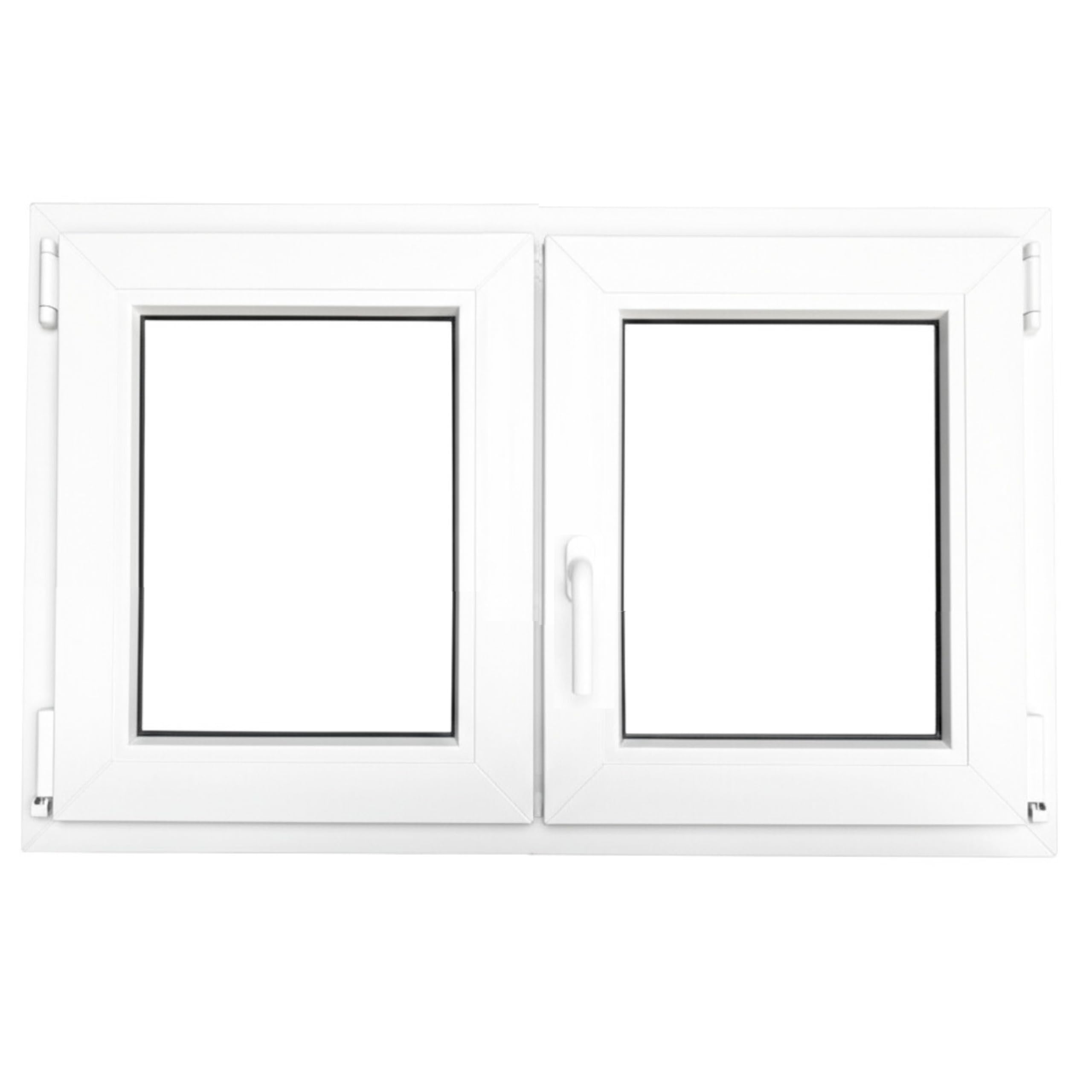 Ventana PVC Reforzada | 1000x500 | 2 Hojas Oscilobatiente | Cristal Climalit Mate | Perfil Aluplast | Blanca | No amarillea, Ruido <45db, Aislamiento Térmico | Entrega 24/48h
