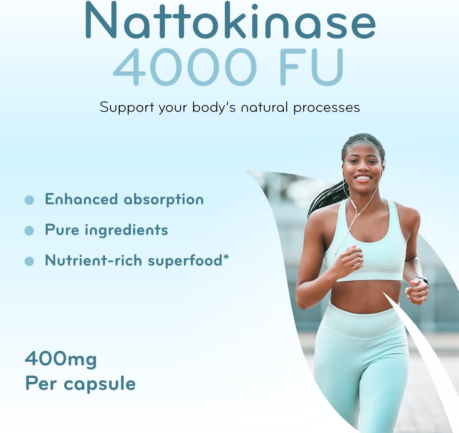 Clear Formulas Nattokinase 4000 FU Enzyme Supplement - Double Strength Nattokinase Supplement from High Potency Non-GMO Gluten Free Natto Extract - 1 Capsule Serving - (200 Servings)