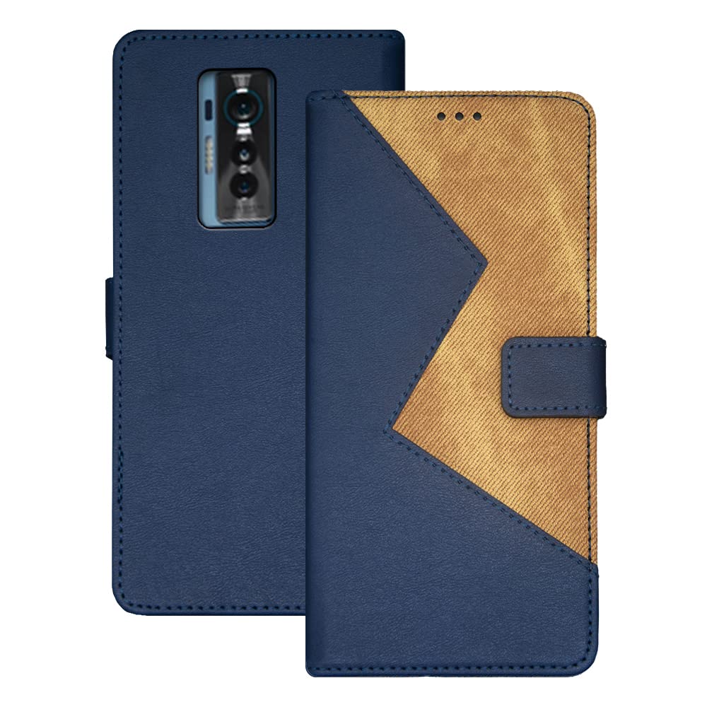 OIATROEWallet case Stand Cover for Tecno Phantom X -Magnetic Closure, Hand-made Hit Color Leather Case for Tecno Phantom X（with Lanyard）-Blue