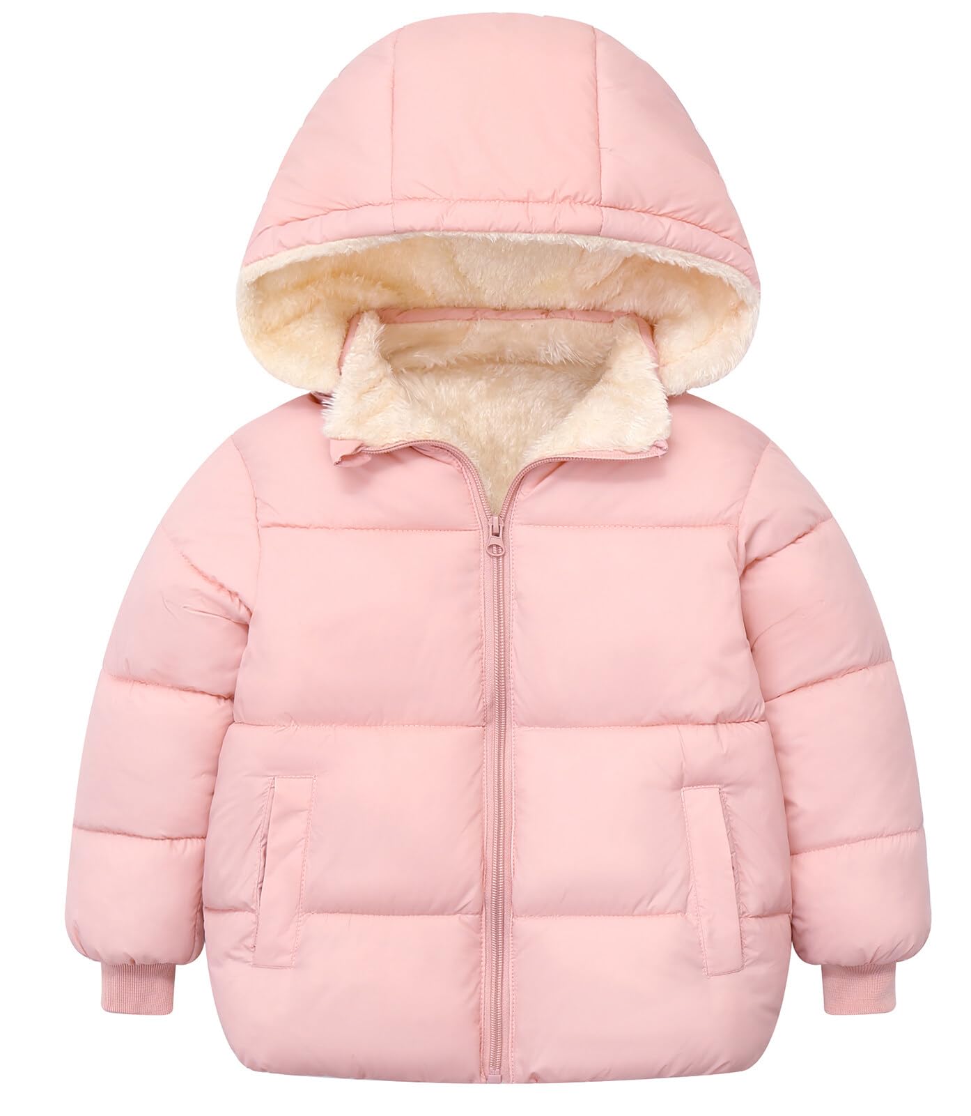 Happy Cherry Baby Boys Girls Winter Coats with Removable Hooded Windproof Warm Down Jacket Puffer Coats Outerwear Pink 3-4 Years