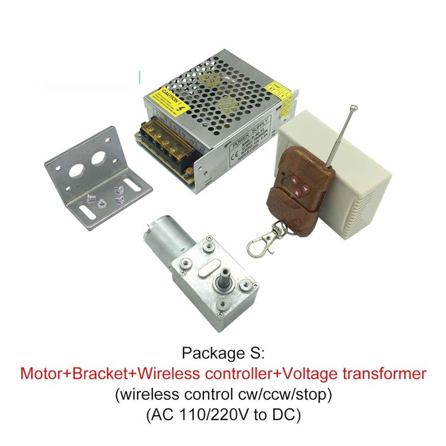 パッケージ B 24V 66rpm ウォームギアボックス 3-210RPM セルフロック電子スターターDIYカーテンブラシJGY-3