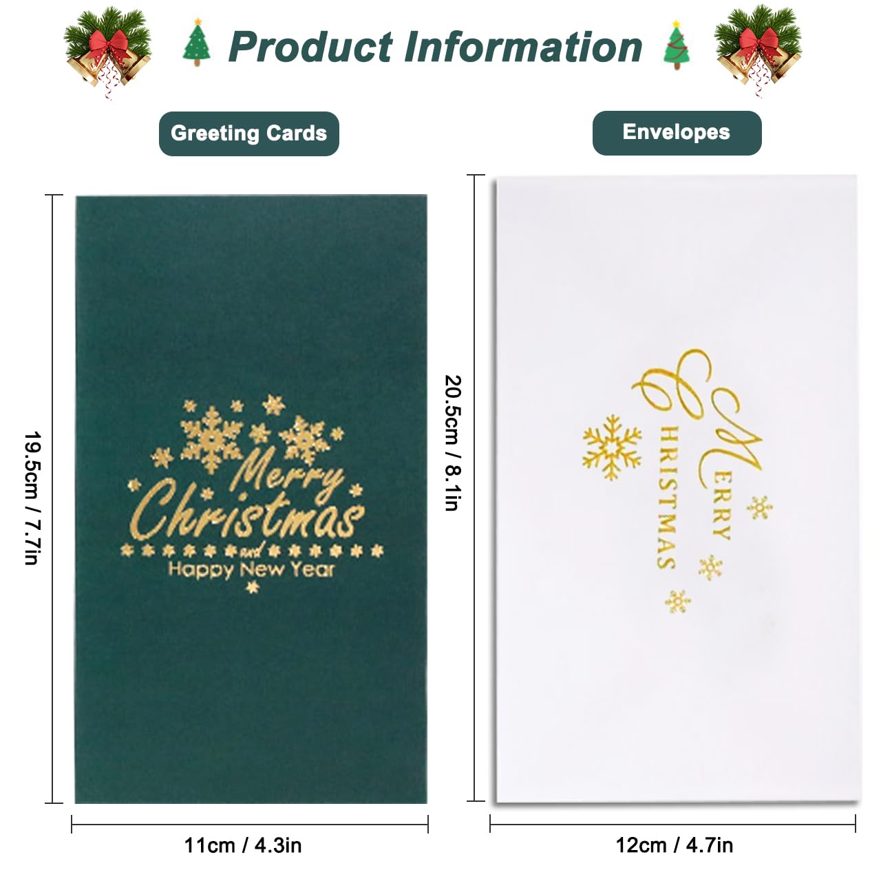 Sumairs – 6 Biglietti Di Auguri Natalizi 3D Pop-Up Con Buste – Cartoline Creative Con Taglio Laser Per Regali E Decorazioni 2022